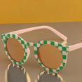 thumbnail image 6 of Cute Round Kids Sunglasses Toddler Chessboard Grid Plaid Polarized Sunglasses UV Protection Gafas Beach Holiday Glasses Shades for Baby Girls Boys Age 2-10, 6 of 7