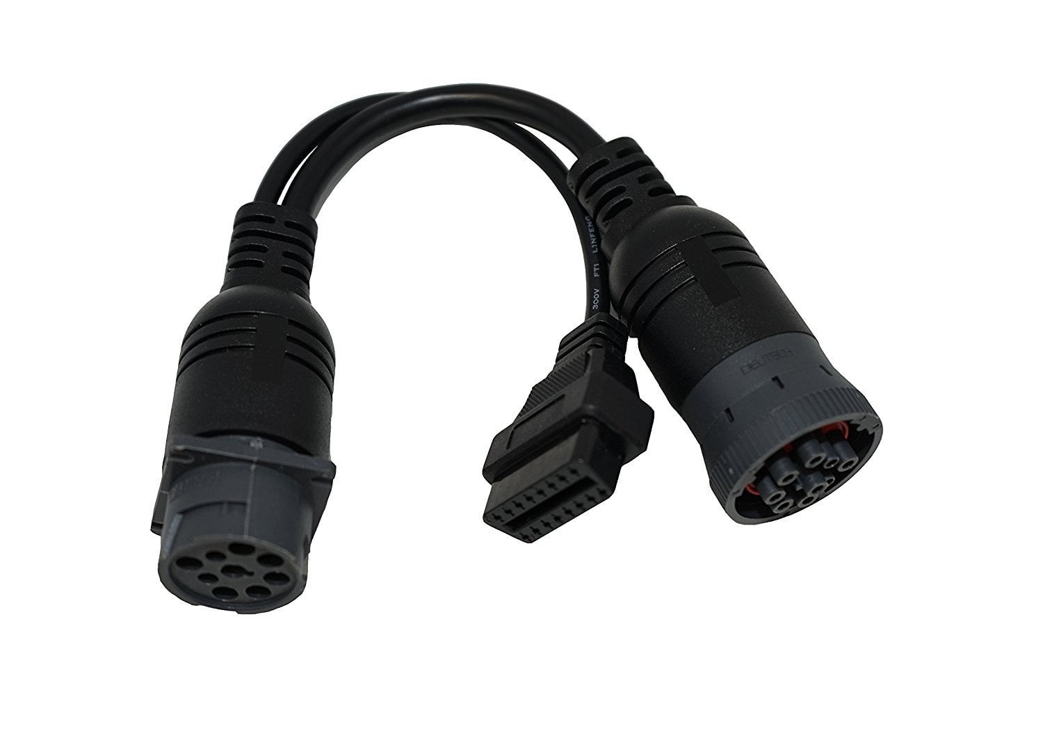 Automotive J1939 to OBD2 16 Pin Plug Adapter for Truck GPS Tracker Interface Scanner Code Reader