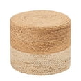 thumbnail image 6 of Tcbosik 18-Inch Handwoven Hyacinth Ottoman, Round Pouf Stool with 350lbs Capacity for Living Space and Home Decor, Natural & Beige, 6 of 6