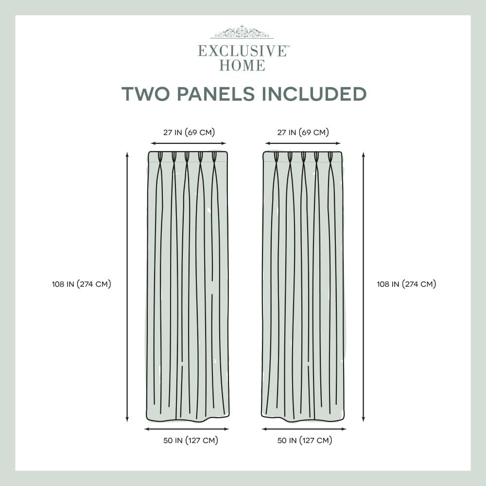 Exclusive Home Darma Sheer Linen Pinch Pleat Curtain Panel Pair, Linen, 108"