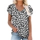 thumbnail image 2 of Puntoco - Camiseta de manga corta con cuello en V para mujer, holgada, informal, de verano Puntoco Puntoco-9014, 2 of 7