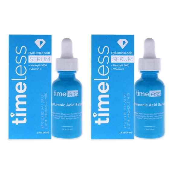 Timeless Hyaluronic Acid Vitamin C Serum - Pack of 2, 1 oz Serum