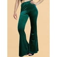 thumbnail image 2 of Luethbiezx High Waist Slim Fit Bell-Bottom Trousers in Velvet Material for Women, 2 of 3
