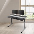 thumbnail image 2 of Stand Up Desk Store Crank Adjustable Two Tier Standing Desk with Heavy Duty Steel Frame (Silver Frame/Black Top, 60" Wide), 2 of 4