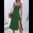 thumbnail image 4 of Vestido de Verano Floral para Mujer, Vestido Midi con Tirantes Finos y Espalda Descubierta, Vestido Bohemio para Vacaciones en la Playa. Verde M, 4 of 8