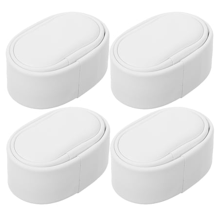 LOLIPPYY 4Pcs Stylish PU White Watch Pillow for Secure Storage and Jewelry Presentation