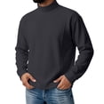 thumbnail image 2 of LODIENY Big and Tall (M-5XL) Mock Neck Undershirt for Men Long Sleeve Knit Thermal Base Layer Tops Relaxed Fit Basic Fall Winter Clothing Gray XXL, 2 of 7