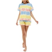 Roudelain Soft Terry Cloth T-Shirt & Shorts Set, Small, Colorful