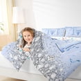 thumbnail image 3 of Erosebridal Blue Sparkle Sequins Print Full Size Comforter Sets for Girls, Monogrammed M Bedding Sets, Colorful Stars Reversible 3 Pieces, 1 Comforter and 2 Pillowcases, 3 of 6