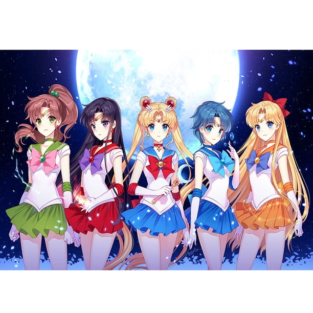 (Sailor Moon-LG509) Lleno diamantes Sailor Moon resina diamante 50*40cm