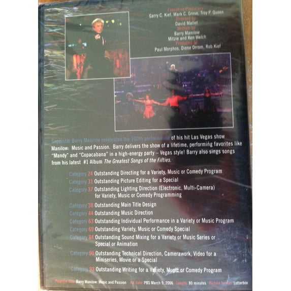 Pre-Owned Barry Manilow: Music and Passion Live From Las Vegas