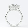thumbnail image 3 of Cora Jewellery 3.5TCW Pear and Emerald cut Moissanite Toi ET Moi Engagement Ring For Women, 14K White Gold, 3 of 5