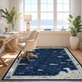 thumbnail image 3 of Design&I 9'x12' Washable Area Rug Snag-Free Fish Nautical Cabin Chart Lure Compass Navigation Map Fishing for Dining Room, Basement, Large Office, 3 of 7