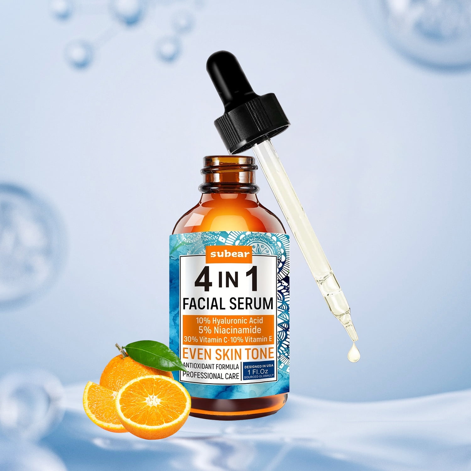 4-in-1 Vitamin C Facial Serum, Replenishing Moisturizer 4-in-1 Vitamin C Facial Serum, Replenishing Moisturizer