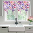 thumbnail image 4 of Farmhouse Flowers Balloon Curtains for Living Room/French Door, Spring Watercolor Purple Pink Floral Tie Up Curtains 63 Inch Length Energy Saving Kitchen Curtains Shades for Windows 42"x63", 4 of 8