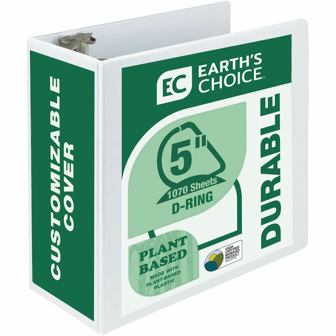 Samsill, SAM16907, Earth's Choice Plant-based Durable View Binder, 1 Each, White