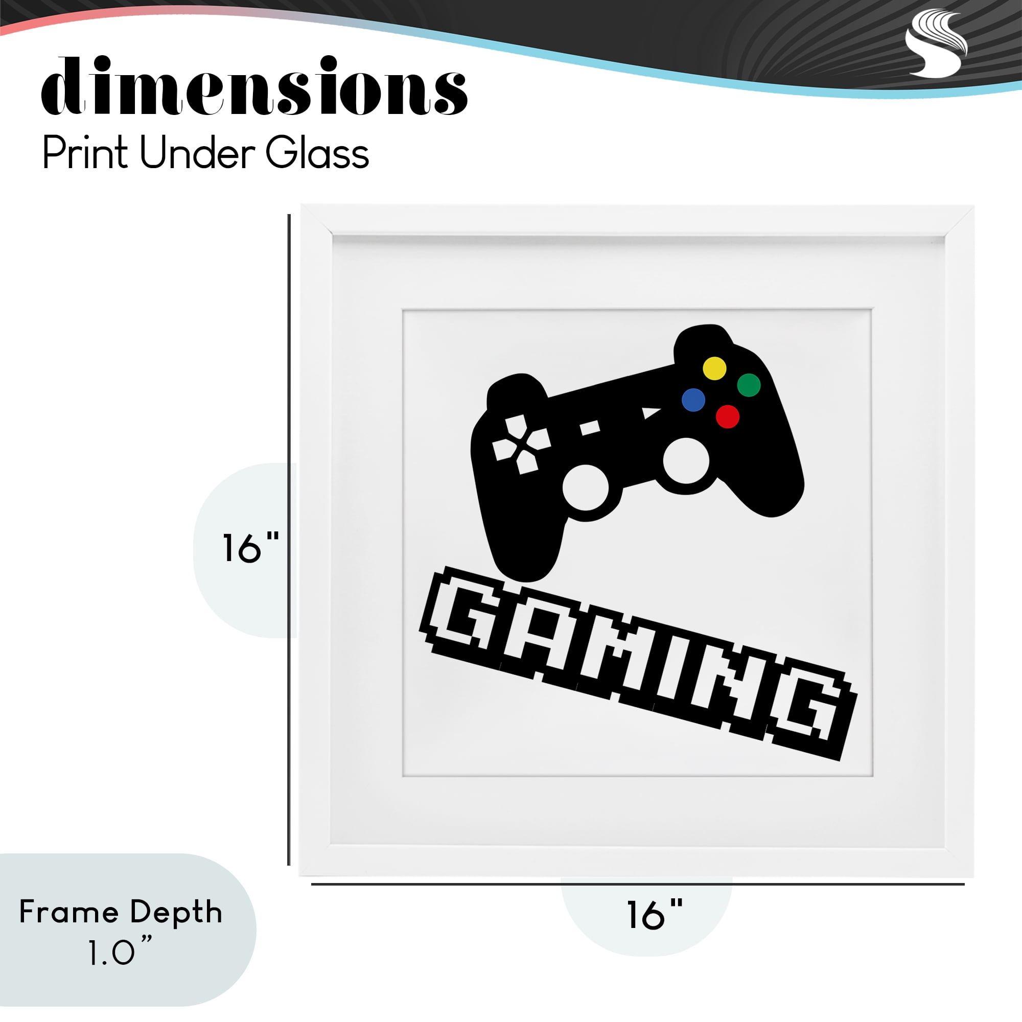 Stupell Industries Playful Pixel Gaming White Framed Print Under Glass, design by Marcus Prime