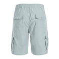 thumbnail image 4 of Resicozy Mens Cargo Shorts Lightweight Elastic Waist Knee Length Bermuda Shorts with Pockets Summer Short Cargo Pants Silver L, 4 of 7