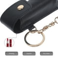 TUIBELY Chapstick Clipon Sleeve Keychain Holder Leather Lip Balm Pouch