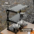 thumbnail image 3 of MOUNTAINHIKER-estante de aluminio para acampar al aire libre, estante de almacenamiento portátil de madera, Triple, plegable, para Picnic, barbacoa, 3 of 4