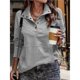 thumbnail image 5 of Sudadera Informal de Larga para Mujer, Cuello Alto, Botones y Cordón Ajustable Gris L, 5 of 7