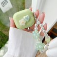 thumbnail image 1 of Funda verde aguacate para Apple AirPods 2 3 4 amor corazón flor perla pulsera cubierta para AirPods Pro funda protectora de silicona suave, 1 of 5