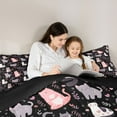 thumbnail image 4 of Castle Fairy Kawaii Cats Bedding Comforter Set 7-Piece for Boys Girls,Love Heart Print King Bedding Sets,Cute Flowers Animal Ultra Soft Bed Sheets,Luxury Bedroom Decor,Reversible, 4 of 8