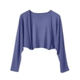 thumbnail image 3 of Feancey Bolero Shrugs for Women Open Front Cropped Cardigans Lightweight Knit Long Sleeve Cardigan Jackets 2026 Fashion Fall Outfits Navy Free Size, 3 of 6