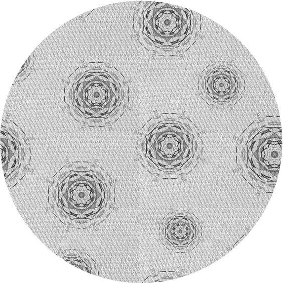 Ahgly Company Machine Washable Indoor Round Transitional Platinum Gray Area Rugs, 4' Round