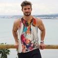 thumbnail image 6 of Gukieu Colorful Dachshund Art Print Men's Quick Dry Fitness Vest, Round Neck Sleeveless Fitness Bodybuilding Top-Small, 6 of 7