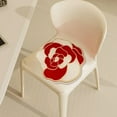 thumbnail image 4 of Fashion Chair Cushion Flower Shaped Red Rose Valentines Day Christmas Holiday Party Decorative Seat Cushion Pads 15.75 x 15.75 Inch Flower Seating Cushions for Home Office Decorations, 4 of 6