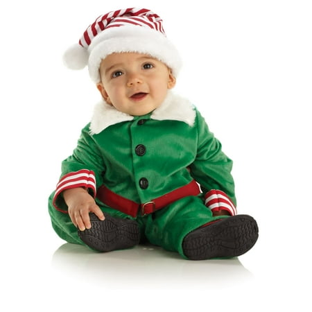 CHRISTMAS ELF boys kids infant baby green velvet halloween costume 6M