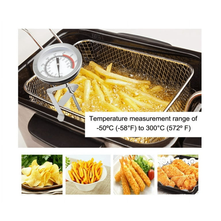 12 Barbecue Deep Fry Thermometer - Instant Read Dial Thermometer with Clip,  Extra Long Stainless Steel Probe, for Food Cooking, Turkey Frying, BBQ  Grill, Pot, Pan, and Kettle 