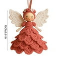 thumbnail image 2 of Christmas Crochet Angel Ornament Craft Kit - Cute Soft Knitted Yarn Pendant, Complete DIY Decor Set for Christmas Tree, Handmade Accessories for Personalized & Wall Decor, Red, 5.91in, 2 of 8