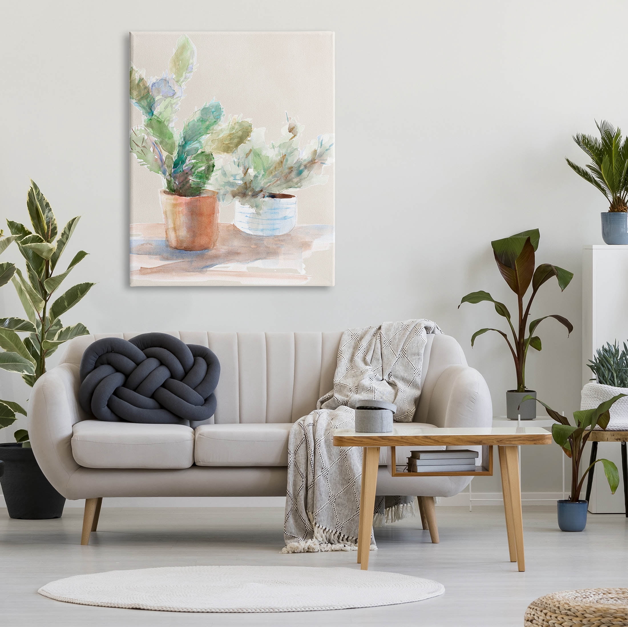 Stupell Industries Potted Cactus Plants Watercolor Painting Gallery Wrapped Canvas Print Wall Art, Design by Lanie Loreth