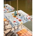 thumbnail image 2 of Spring Watercolor Blossom Flower Outdoor Square Tablecloth Zippered Table Cover with Umbrella Hole,Botanical Leaves on White Waterproof Table Cloths for Patio Garden Picnic Tables,60x60in, 2 of 7