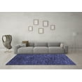 thumbnail image 3 of Ahgly Company Machine Washable Indoor Square Abstract Blue Modern Area Rugs, 7' Square, 3 of 4