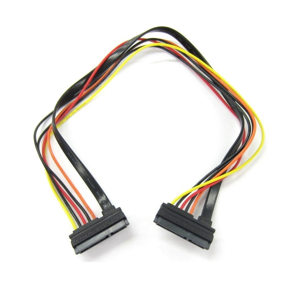 SATA III 22 Pin SATA Female to 22 Pin SATA Female Power & Data Cable 18 in