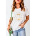 thumbnail image 1 of ABPHQTO Camiseta blanca de manga corta con estampado gráfico STAY GOLDEN para mujer, 1 of 5