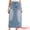 Blue, variant on DARING DIVA Women's Elasticated Waist Washed A Line Long Jean Skirt X-Small Blue