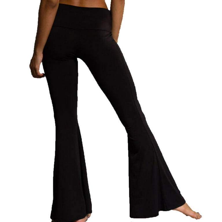 Fnochy Quilted Women's Pant Leisure Yoga Wide Leg Flared Pants For 