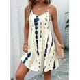 thumbnail image 4 of Womens Summer Dress Spaghetti Strap Casual Printed Dress Boho Floral Beach Sundress White M, 4 of 9