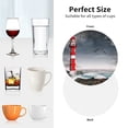 thumbnail image 6 of Yiaed 3d Lighthouse in the Surf Print Leather Coasters for Drinks - Cup Coasters Coffee Table Kitchen Table Bar, Home & Office Gifts Handmade Drink Coasters-Round Shape, 6 of 6