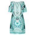 thumbnail image 2 of Inkach Women Half Sleeve U-Neck Casual Cold Shoulder Print Short Mini Shift Dress XL, 2 of 4