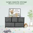 thumbnail image 5 of Bigroof Fabric Drawer Dresser, Dark Grey, 5 Drawers, Steel Frame, Wood Top, 5 of 5