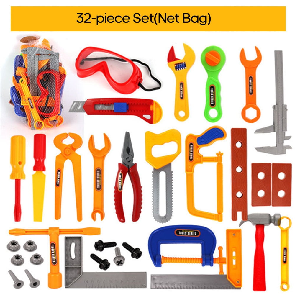 Details about   32pcs Repair Tools Toy Pretend Play Toy Set Playset Construction Toy for Kids 