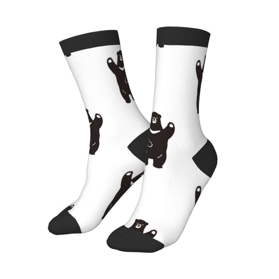 Kids Boys Girls Socks Fun Novelty Toddler Socks Funny Crew Children Teenage Soccer Socks Black Bear Polar