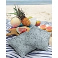 thumbnail image 3 of Pack of 2 Outdoor Pillow Covers, Pop Art Botanical Flowers Black Lines Blue Stripes Waterproof Square Throw Pillowcase Cushion Decorative Pillow Covers for Couch Patio Tent, 20x20 in, 3 of 6