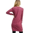 thumbnail image 3 of Women's Long Sleeve Pullover Sweatshirt Dress, BURGUNDY, L, 3 of 5