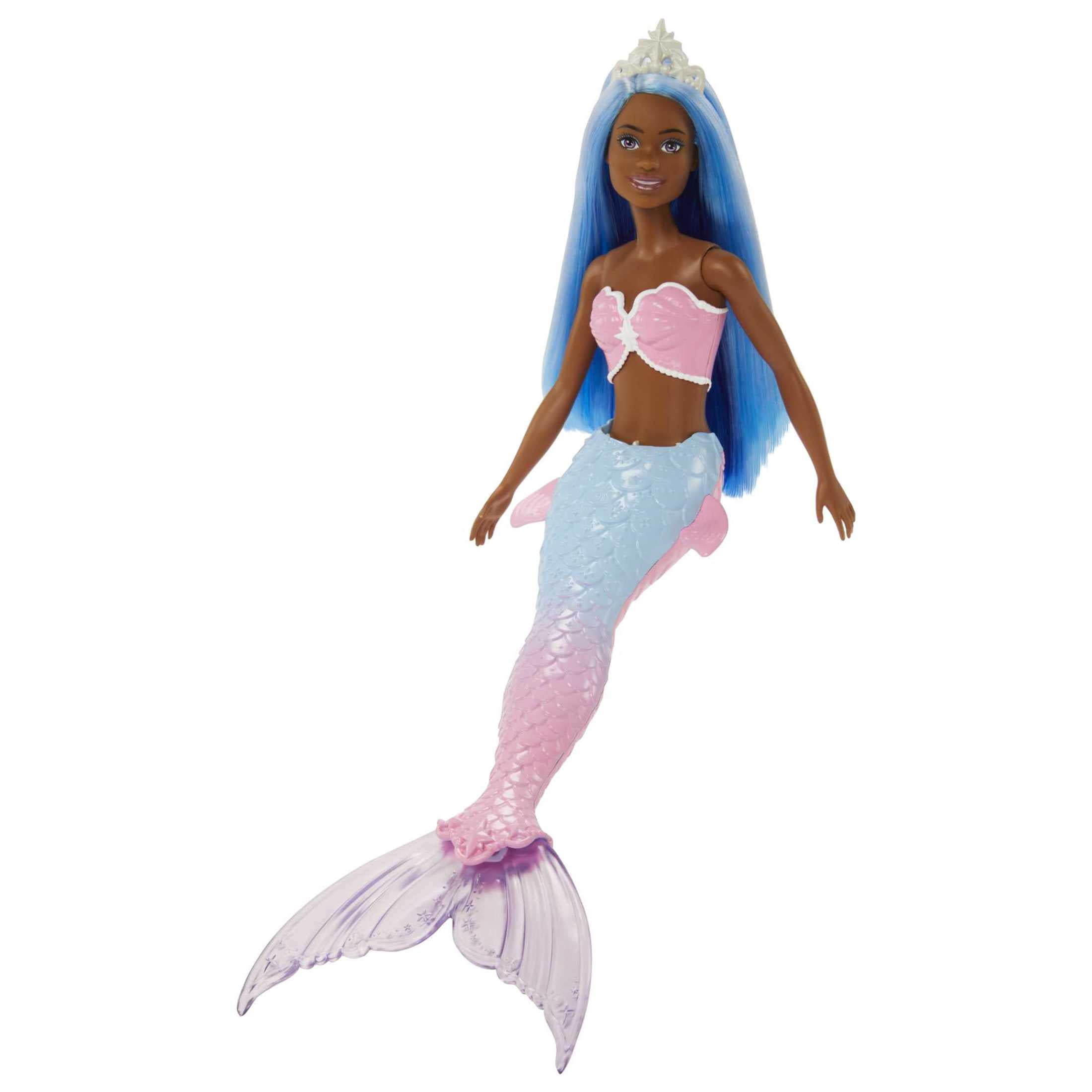 Barbie Dreamtopia Mermaid Doll with Blue Hair, Ombre Tail & Tiara Accessory